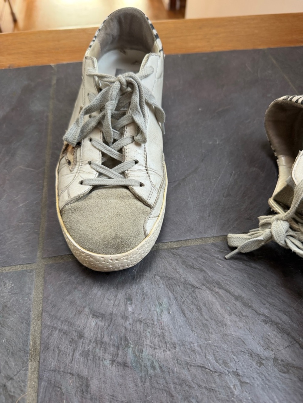 Golden Goose White and Leopard Accent Super-Star Sneaker - Picture 6 of 10